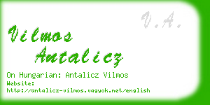 vilmos antalicz business card